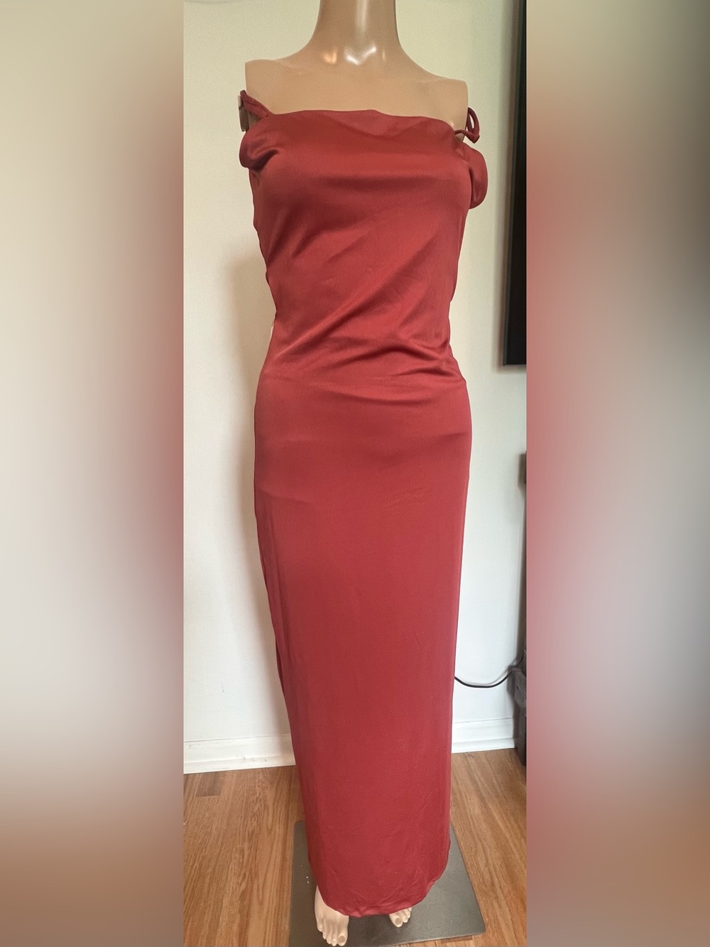 Heart Hips Off-Shoulder Rust Maxi Dress